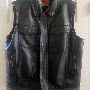 Leather riding vest